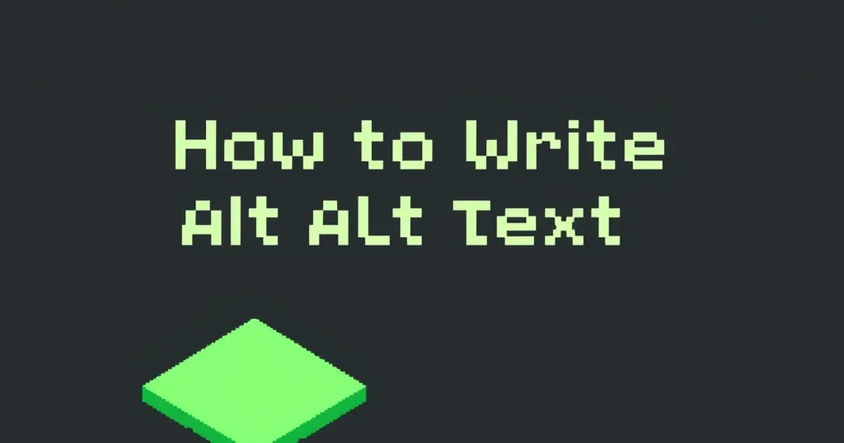 How to Write Alt Text That Actually Works (With Examples), pixel-art illustration