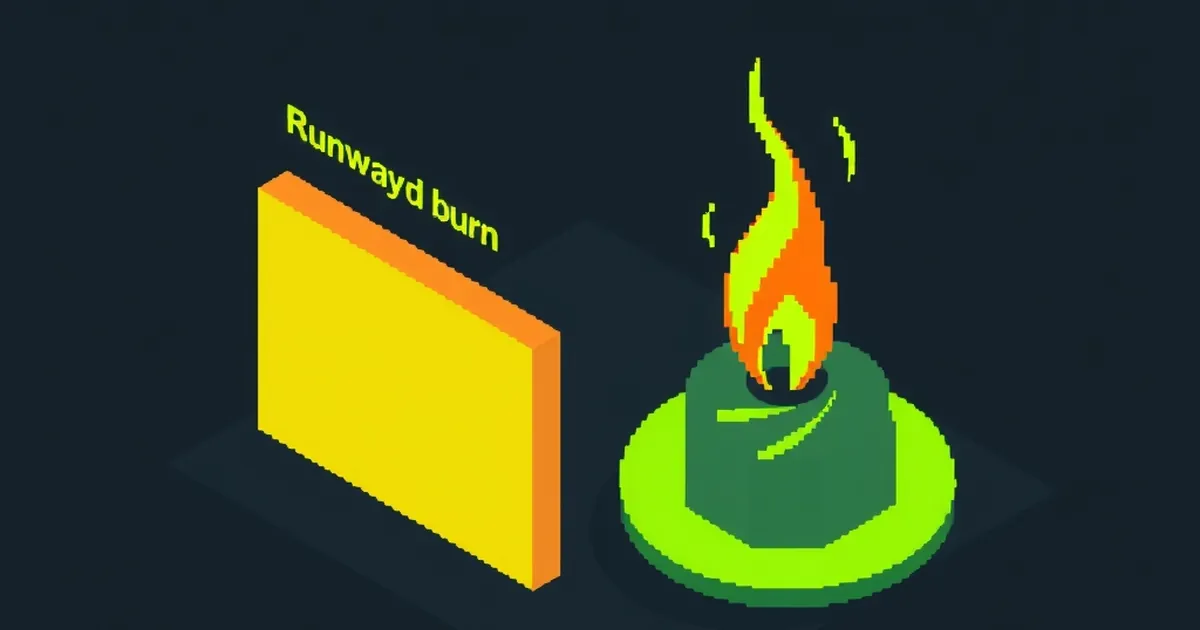Runway and Burn: The Two Numbers That Decide Your Startup's Next Year, pixel-art illustration