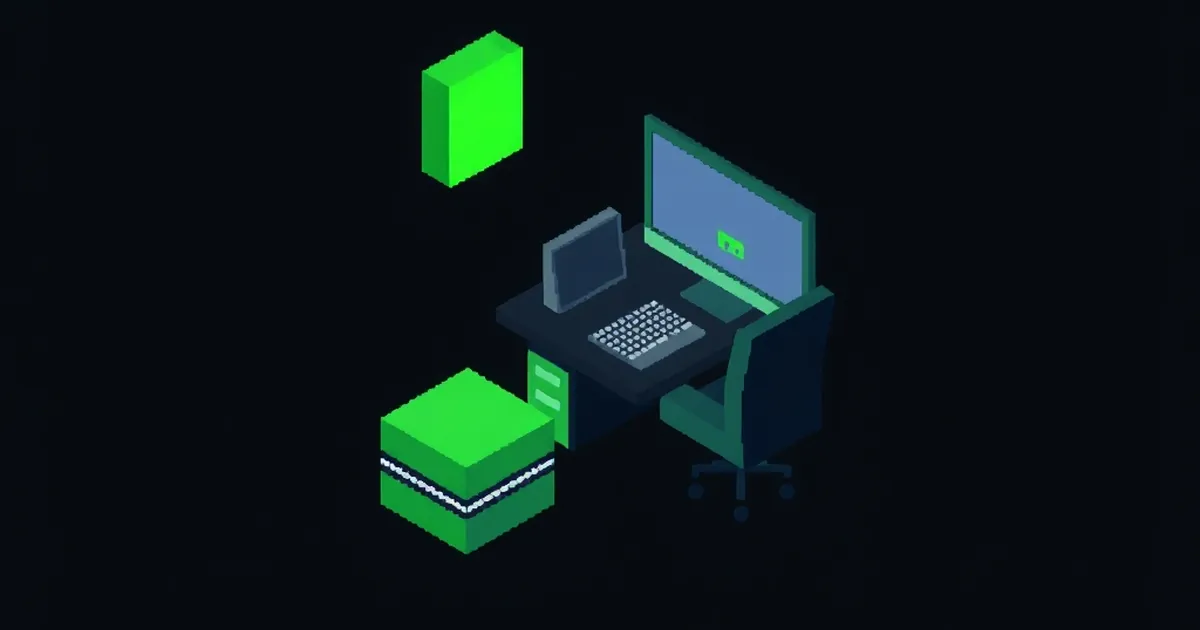 Using AI at Work, pixel-art illustration