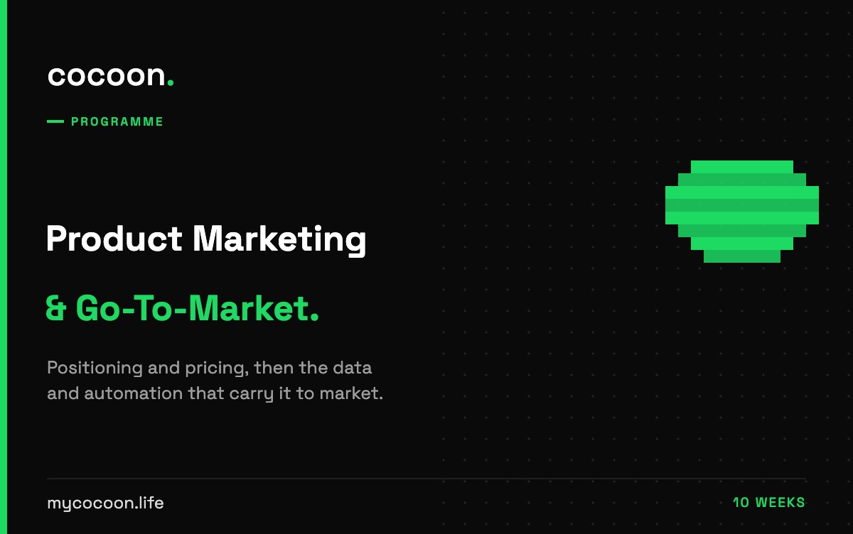 Product Marketing & Go-To-Market, Cocoon programme cover