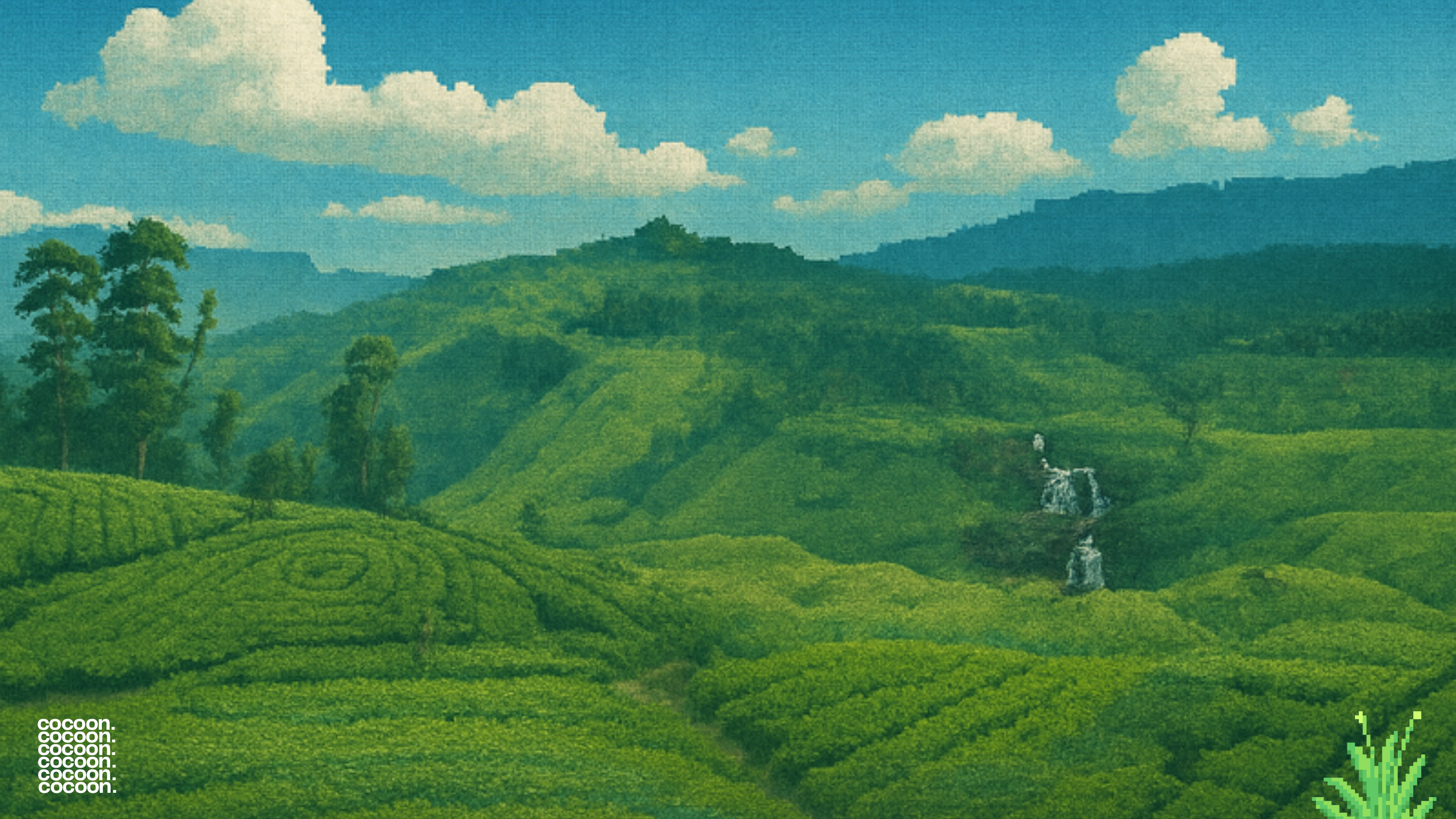 Pixel tea plantation Sri Lanka